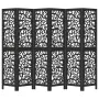 6-panel solid Paulownia wood room divider screen in black. by , Room dividers - Ref: Foro24-358762, Price: 153,49 €, Discount: %