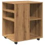 Engineered oak wood handmade rolling cabinet 60x53x72cm by , Lockers and storage cabinets - Ref: Foro24-856659, Price: 86,97 ...