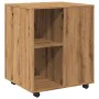 Engineered oak wood handmade rolling cabinet 60x53x72cm by , Lockers and storage cabinets - Ref: Foro24-856659, Price: 86,97 ...