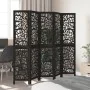 5-panel solid Paulownia wood room divider screen in black. by , Room dividers - Ref: Foro24-358758, Price: 130,85 €, Discount: %