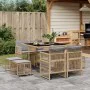 9-piece garden dining set with beige synthetic rattan cushions by , Garden sets - Ref: Foro24-3210960, Price: 394,70 €, Disco...