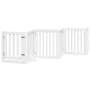 Folding dog gate with 3 panels, made of white poplar wood, 300cm. by , Dog kennels and fences - Ref: Foro24-352245, Price: 10...