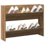 Engineered oak wood wall-mounted artisan shoe rack 80x18x60 cm by , Shoe racks and shoe organizers - Ref: Foro24-856543, Pric...