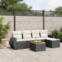 6-teiliges Gartensofa-Set und Kissen aus schwarzem Kunststoff-Rattan. von , Gartensets - Ref: Foro24-3257309, Preis: 377,06 €...