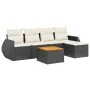 Garden sofa set, 6 pieces, with black synthetic rattan cushions. by , Garden sets - Ref: Foro24-3257309, Price: 377,06 €, Dis...