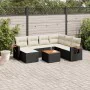 8-teiliges Gartensofa-Set und Kissen aus schwarzem Kunststoff-Rattan. von , Gartensets - Ref: Foro24-3259452, Preis: 484,46 €...