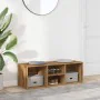 Engineered oak wood artisan shoe bench 105x35x35 cm by , Shoe racks and shoe organizers - Ref: Foro24-856411, Price: 60,66 €,...