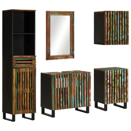 Set of 5-piece solid acacia wood bathroom furniture. by , Bathroom furniture - Ref: Foro24-3217107, Price: 436,34 €, Discount: %