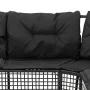 L-förmiges Gartensofa mit schwarzen PE-Rattan-Kissen und Fußhockern. von , Outdoor-Sofas - Ref: Foro24-365893, Preis: 337,00 ...