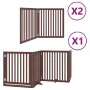 Folding dog gate 8 panels poplar wood brown 640 cm by , Dog kennels and fences - Ref: Foro24-3155694, Price: 226,88 €, Discou...