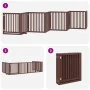 Folding dog gate 8 panels poplar wood brown 640 cm by , Dog kennels and fences - Ref: Foro24-3155694, Price: 226,88 €, Discou...