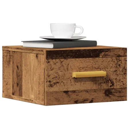 Wall-mounted bedside tables 2 units aged wood 35x35x20 cm by , Nightstands - Ref: Foro24-857064, Price: 58,67 €, Discount: %