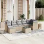 Garden sofa set with beige mixed cushions, 8 pieces, PE rattan. by , Garden sets - Ref: Foro24-3263205, Price: 522,87 €, Disc...