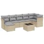 Garden sofa set with beige mixed cushions, 8 pieces, PE rattan. by , Garden sets - Ref: Foro24-3263205, Price: 522,87 €, Disc...