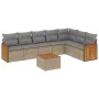 Garden sofa set with beige cushions, 8 pieces, PE rattan. by , Garden sets - Ref: Foro24-3227718, Price: 555,23 €, Discount: %