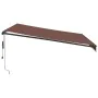 Automatic retractable awning with LED lights brown 400x350 cm by , Awnings - Ref: Foro24-3215406, Price: 648,51 €, Discount: %