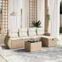 Garden sofa set with 6-piece synthetic rattan beige cushions by , Garden sets - Ref: Foro24-3264094, Price: 518,39 €, Discoun...