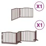 Folding dog gate 6 panels poplar wood brown 480 cm by , Dog kennels and fences - Ref: Foro24-3155633, Price: 100,13 €, Discou...