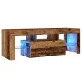 TV stand with LED lights, aged engineered wood, 120x36.5x40 cm by , TV Furniture - Ref: Foro24-856301, Price: 90,05 €, Discou...