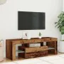 TV stand with LED lights, aged engineered wood, 120x36.5x40 cm by , TV Furniture - Ref: Foro24-856301, Price: 90,05 €, Discou...