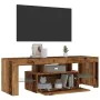 TV stand with LED lights, aged engineered wood, 120x36.5x40 cm by , TV Furniture - Ref: Foro24-856301, Price: 90,05 €, Discou...