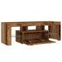 TV stand with LED lights, aged engineered wood, 120x36.5x40 cm by , TV Furniture - Ref: Foro24-856301, Price: 90,05 €, Discou...