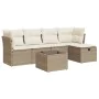 Gartensofa-Set mit 6-teiligen Kissen aus synthetischem Rattan in Beige. von , Gartensets - Ref: Foro24-3325274, Preis: 420,32...