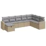 Gartensofa-Set und Kissen, 8-teilig, aus synthetischem Rattan in Beige. von , Gartensets - Ref: Foro24-3325435, Preis: 564,44...