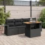 5-piece garden furniture set with black synthetic rattan cushions | Foro24|Onlineshop| Casa, Jardín y Más Foro24.es