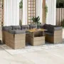 Gartensofa-Set mit 10-teiligen beigen Kissen aus synthetischem Rattan. von , Gartensets - Ref: Foro24-3326971, Preis: 701,68 ...