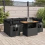 7-piece garden sofa set with black synthetic rattan cushions by , Garden sets - Ref: Foro24-3327114, Price: 614,17 €, Discoun...