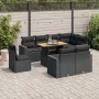 Garden sofa set with 9-piece black synthetic rattan cushions by , Garden sets - Ref: Foro24-3327051, Price: 742,72 €, Discoun...