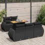 6-piece garden sofa set with black synthetic rattan cushions by , Garden sets - Ref: Foro24-3327212, Price: 481,98 €, Discoun...