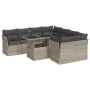 Garden furniture set 9 pieces and light gray synthetic rattan cushions by , Garden sets - Ref: Foro24-3326133, Price: 733,20 ...