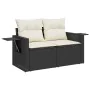 Garden sofa set with 8 pieces of black synthetic rattan and cushions. | Foro24|Onlineshop| Casa, Jardín y Más Foro24.es