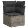 Garden sofa set with 9-piece synthetic rattan