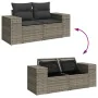 Garden sofa set with 9-piece synthetic rattan