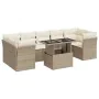 Gartensofa-Set und Kissen, 8-teilig, aus synthetischem Rattan in Beige. von , Gartensets - Ref: Foro24-3326119, Preis: 613,63...