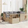 Gartensofa-Set mit 5-teiligen Kissen aus synthetischem Rattan in Beige. von , Gartensets - Ref: Foro24-3326150, Preis: 398,28...