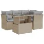 Gartensofa-Set mit 5-teiligen Kissen aus synthetischem Rattan in Beige. von , Gartensets - Ref: Foro24-3326150, Preis: 398,28...