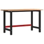 Solid wood workbench light brown oak 140x60x81.5cm by , Work tables - Ref: Foro24-3309676, Price: 207,95 €, Discount: %