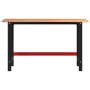 Solid wood workbench light brown oak 140x60x81.5cm by , Work tables - Ref: Foro24-3309676, Price: 207,95 €, Discount: %