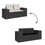 Set aus Gartensofas und Kissen 8-teilig synthetisches Rattan schwarz | Foro24|Onlineshop| Casa, Jardín y Más Foro24.es