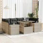 Set of 7 garden sofas with cushions PE rattan light gray by , Garden sets - Ref: Foro24-3326753, Price: 630,24 €, Discount: %