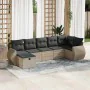 Set of 7 garden sofas with cushions PE rattan light gray by , Garden sets - Ref: Foro24-3325608, Price: 541,22 €, Discount: %