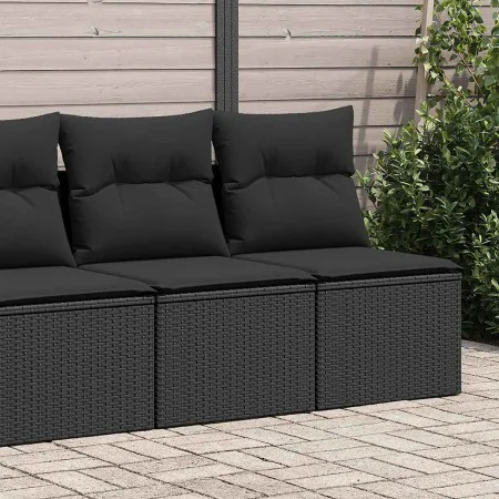 Set sofás jardín y cojines 4 pzas ratán sintético acacia negro by , Garden sets - Ref: Foro24-3325241, Price: 126,35 €, Disco...