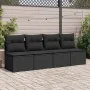 Set sofás jardín y cojines 4 pzas ratán sintético acacia negro by , Garden sets - Ref: Foro24-3325241, Price: 126,35 €, Disco...