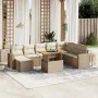 Set de sofás de jardín 9 pzas con cojines ratán sintético beige von , Gartensets - Ref: Foro24-3275627, Preis: 773,13 €, Raba...