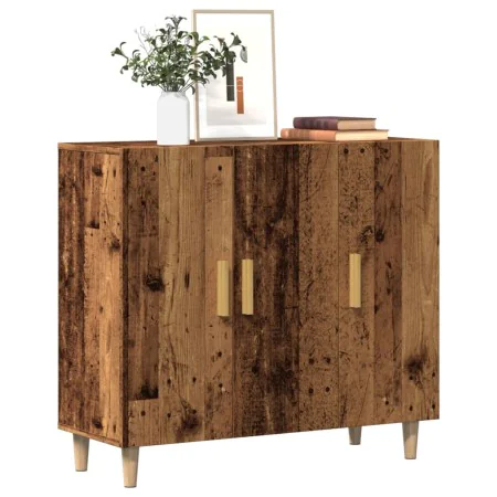 Aparador de madera de ingeniería envejecido 90x34x80 cm by , Sideboards - Ref: Foro24-856890, Price: 106,99 €, Discount: %