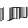 Puerta de perros plegable 15 paneles madera álamo negra 750 cm by , Dog kennels and fences - Ref: Foro24-3155714, Price: 205,...